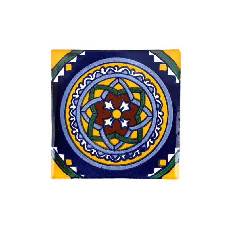 Azulejo 10.5cm Artesanal Tipo Talavera Liso 90pz #acln-51