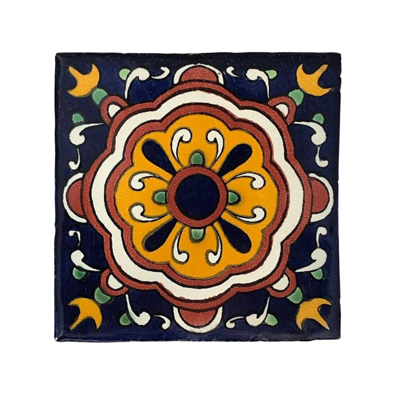 Azulejo 10.5cm Artesanal Tipo Talavera Liso 90pz #acln-59