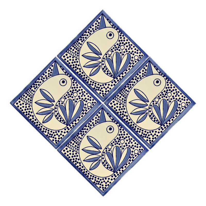 Azulejo 10.5cm Artesanal Talavera Liso 90pz #acls-134