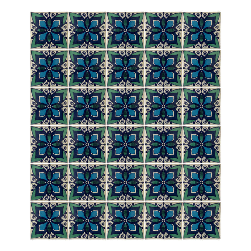 Azulejo 10.5cm Artesanal Tipo Talavera Liso 90pz #acln-31