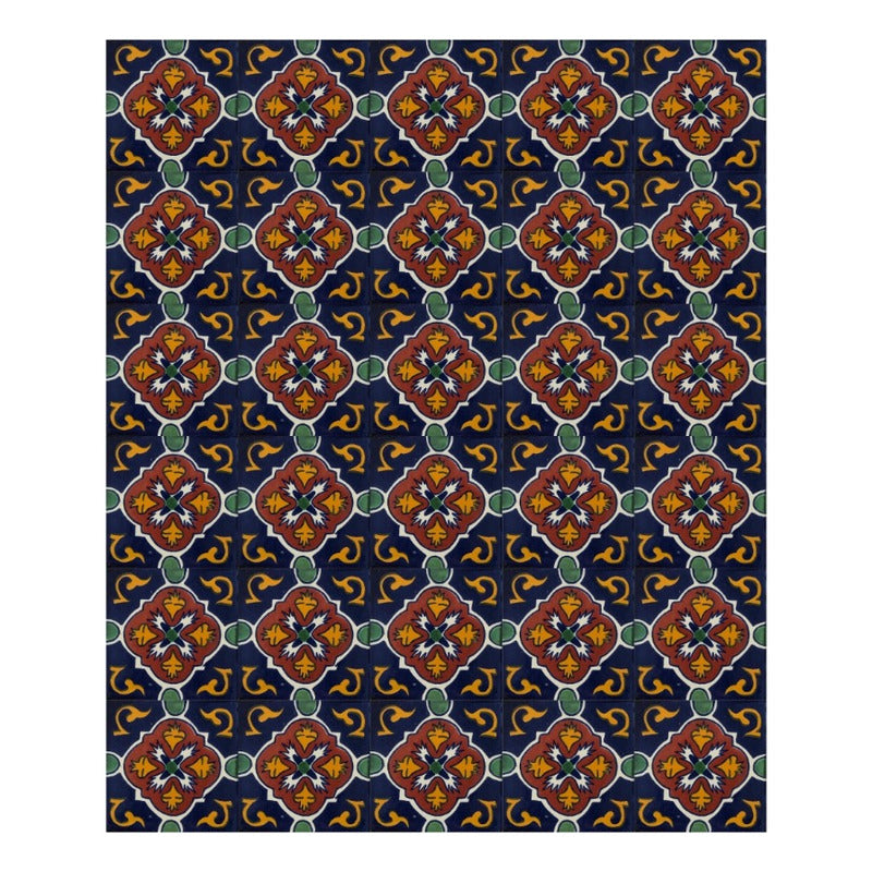 Azulejo 10.5cm Artesanal Tipo Talavera Liso 90pz #acln Acln-38