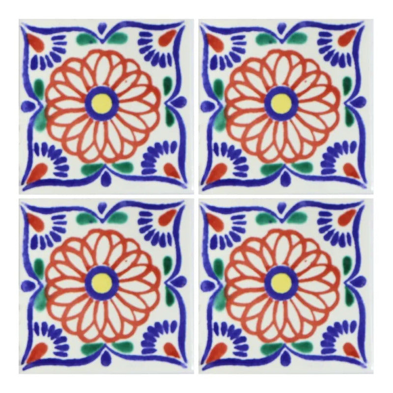 Azulejo Cerámico Artesanal 1m2  Alhambra 19 Blanco