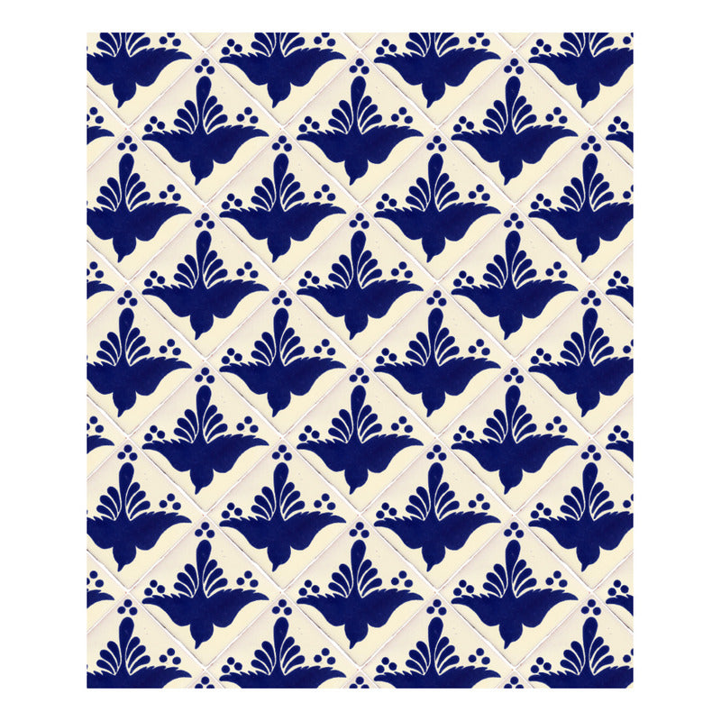 Azulejo 10.5cm Artesanal Tipo Talavera Liso 90pz #acls Acls-137