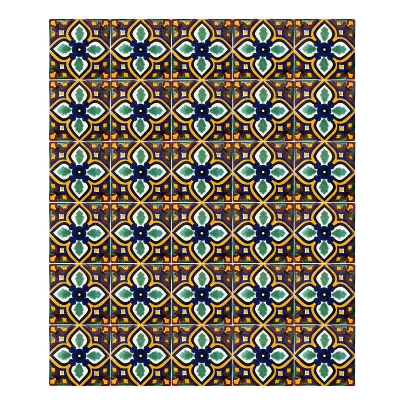 Azulejo 10.5cm Artesanal Talavera Liso 90pz #acln-46