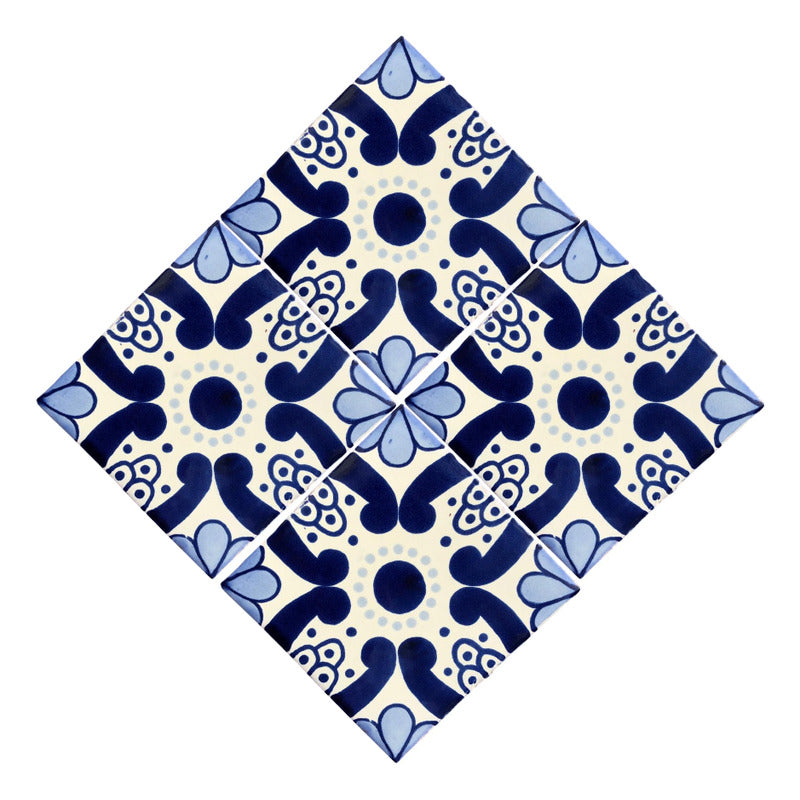 Azulejo 10.5cm Artesanal Tipo Talavera Liso 90pz #acls Acls-85
