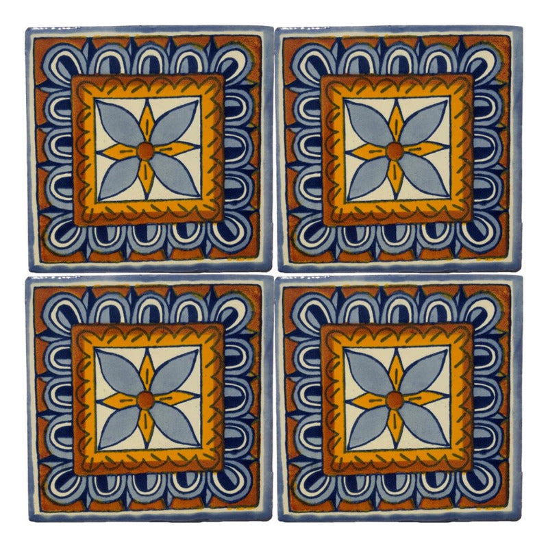 Azulejo 10.5cm Artesanal Talavera Liso 90pz #acln-35