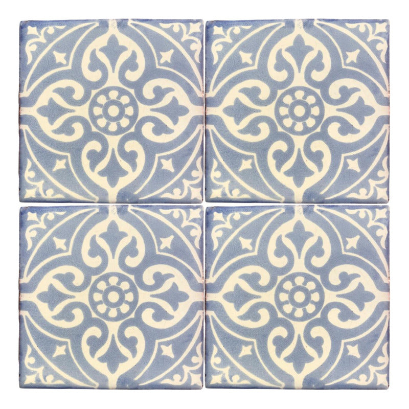 Azulejo 10.5cm Artesanal Tipo Talavera Liso 90pz #acls Acls-54