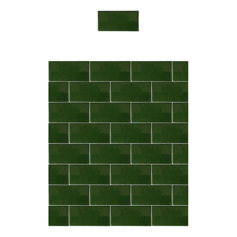 Azulejo 7.5cmx15.5cm Artesanal Talavera Liso 86pz Vde Cromo