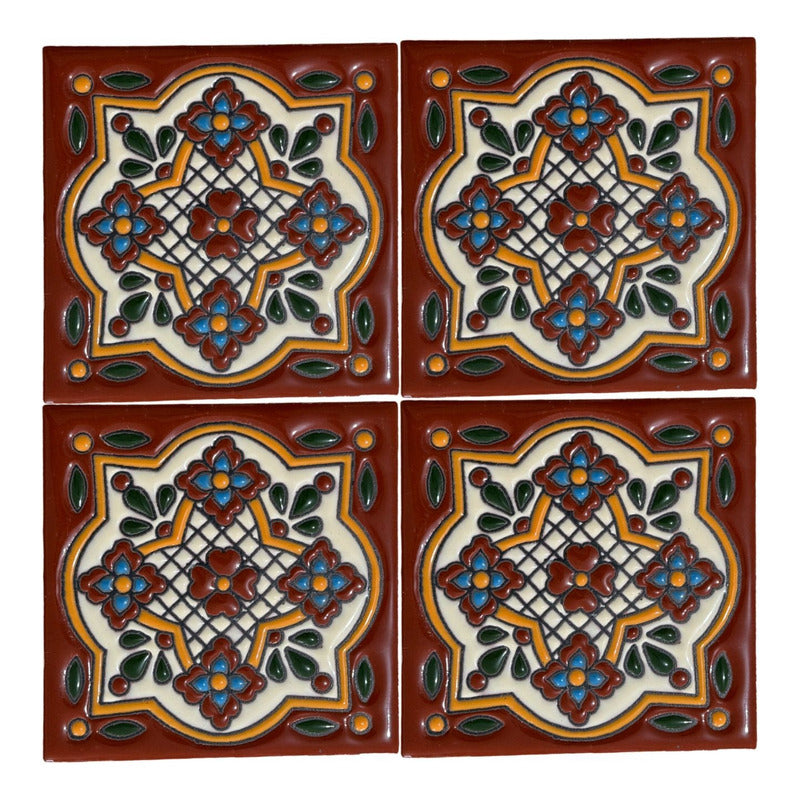 Azulejo Artesanal Tipo Talavera Relieve 90pz #acrs-36