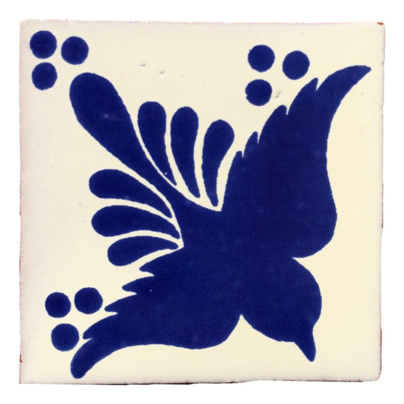 Azulejo 10.5cm Artesanal Tipo Talavera Liso 90pz #acls Acls-137