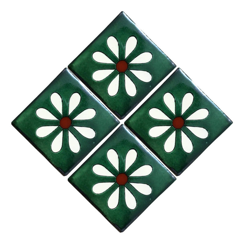 Azulejo 10.5cm Artesanal Tipo Talavera Liso 90pz #acls-103