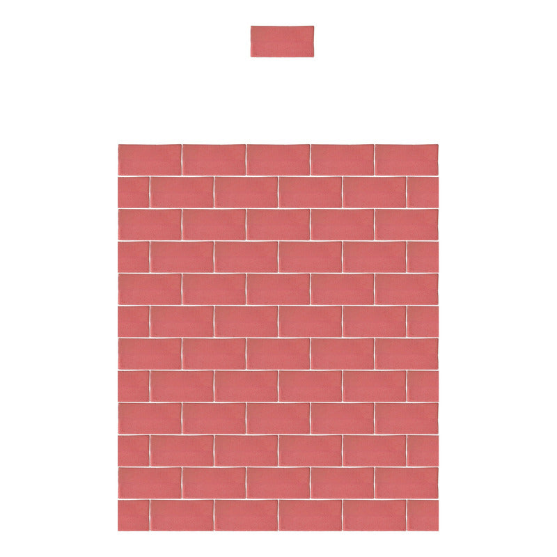 Azulejo 5cmx10cm Artesanal Talavera Liso 200pz Rosa Jaspe