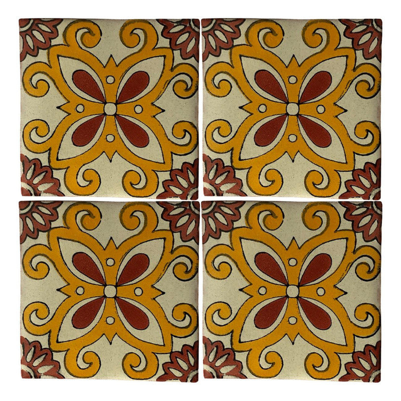 Azulejo 10.5cm Artesanal Tipo Talavera Liso 90pz #acln-19