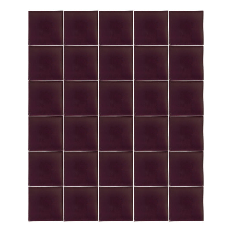 Azulejo 10.5cm Artesanal Tipo Talavera Liso 90pz Colores Uva