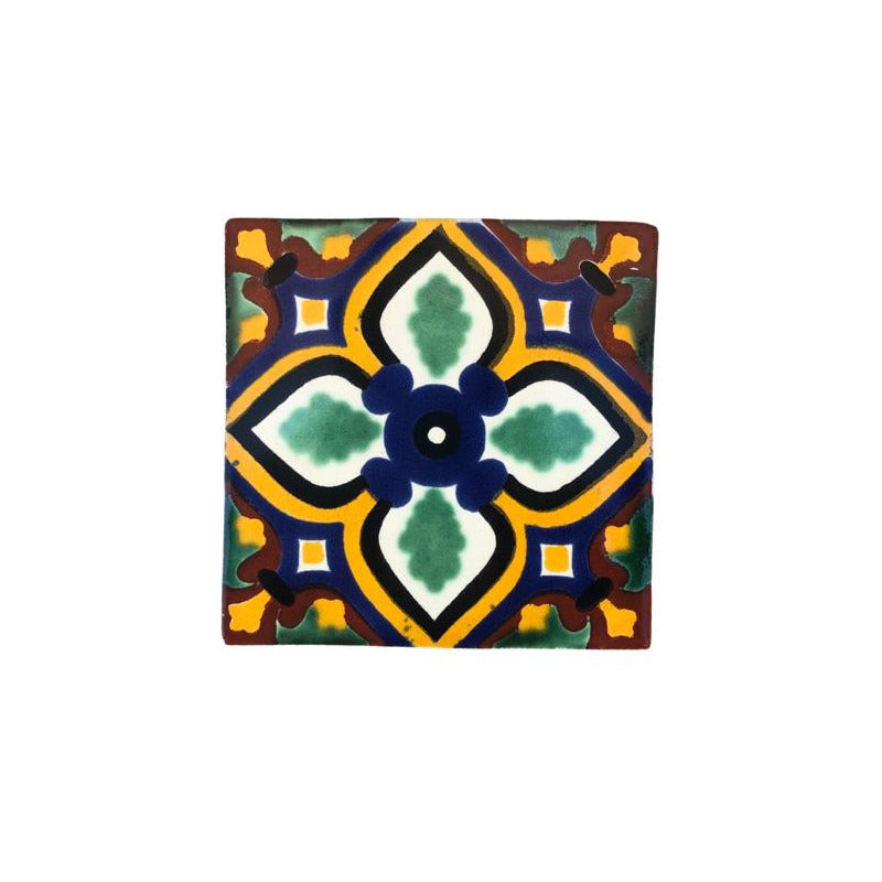 Azulejo 10.5cm Artesanal Tipo Talavera Liso 90pz #acln-46