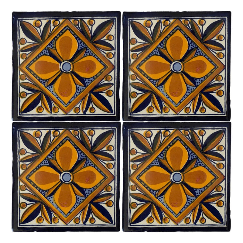 Azulejo 10.5cm Artesanal Talavera Liso 90pz #acln-28