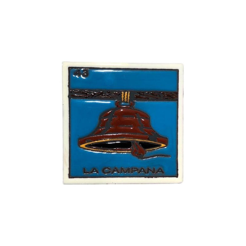 Lotería Azulejo Artesanal Tipo Talavera Relieve 10pz #alrn01 La Campana