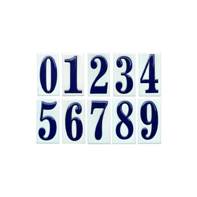 Número Azulejo Artesanal Tipo Talavera Relieve 10pz #anrs-01