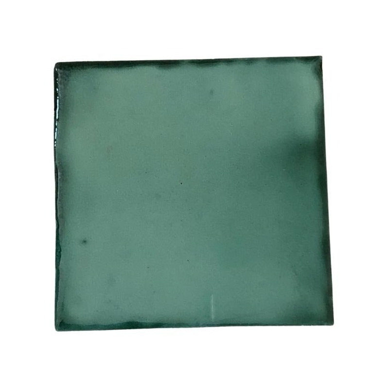 Azulejo 15.5cm Artesanal Talavera Liso 44pz Colores Verde Esmeralda