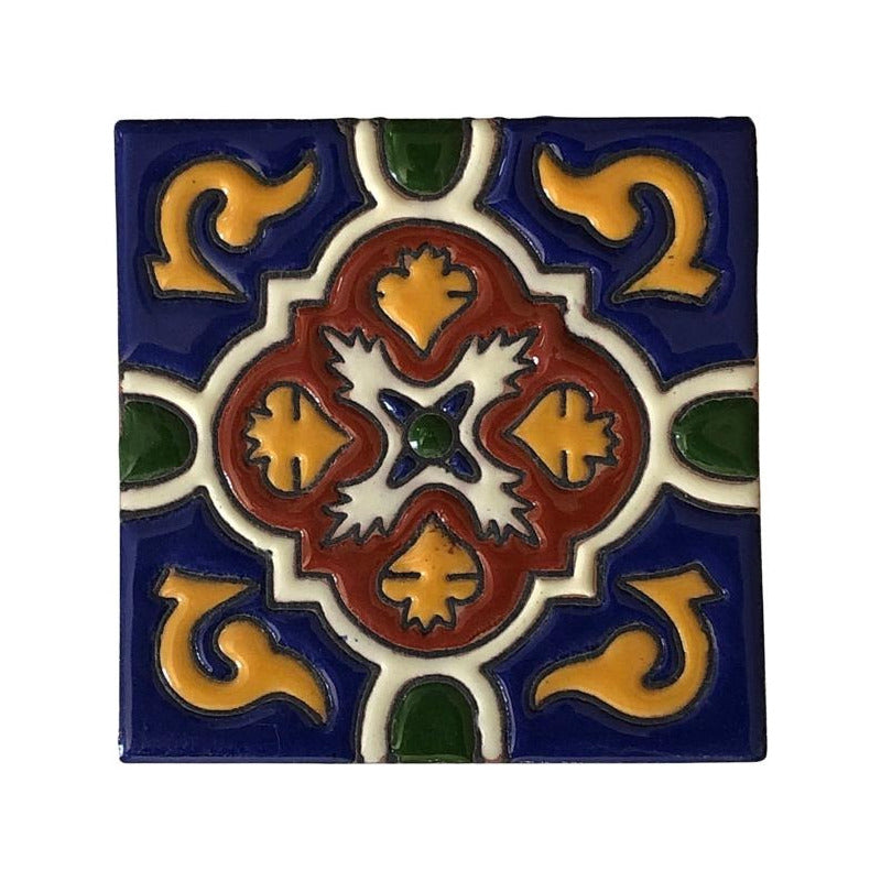 Azulejo 11cm Artesanal Tipo Talavera Relieve 50pz #acrs Acrs-34
