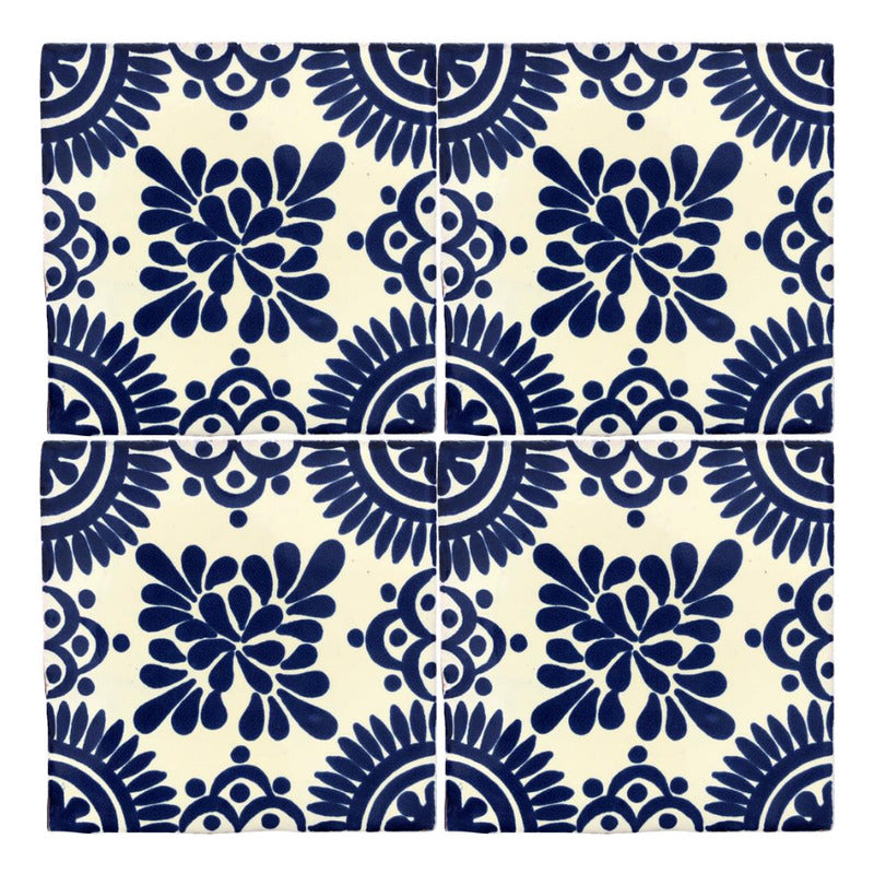 Azulejo 10.5cm Artesanal Tipo Talavera Liso 90pz #acls-60