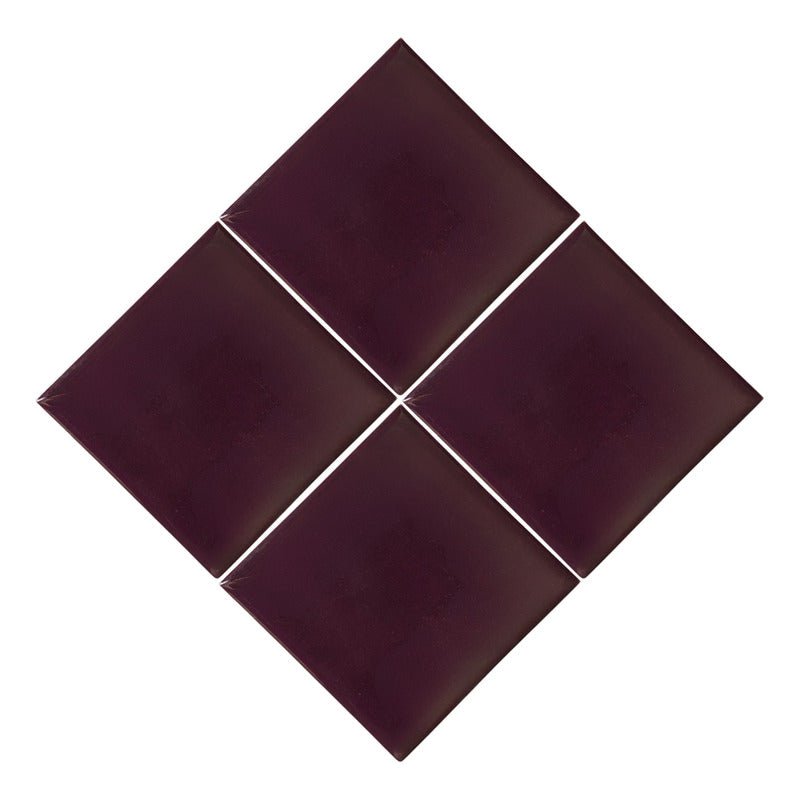 Azulejo 10.5cm Artesanal Talavera Liso 90pz Uva