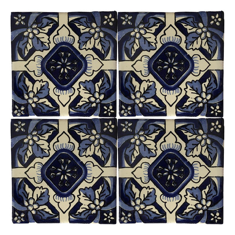 Azulejo 10.5cm Artesanal Tipo Talavera Liso 90pz #acln-25