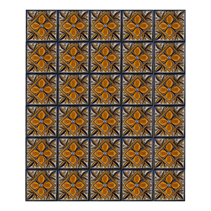 Azulejo 10.5cm Artesanal Tipo Talavera Liso 90pz #acln Acln-28