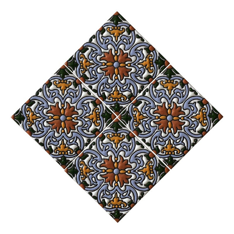 Azulejo Artesanal Talavera Relieve 90pz #acrs-09