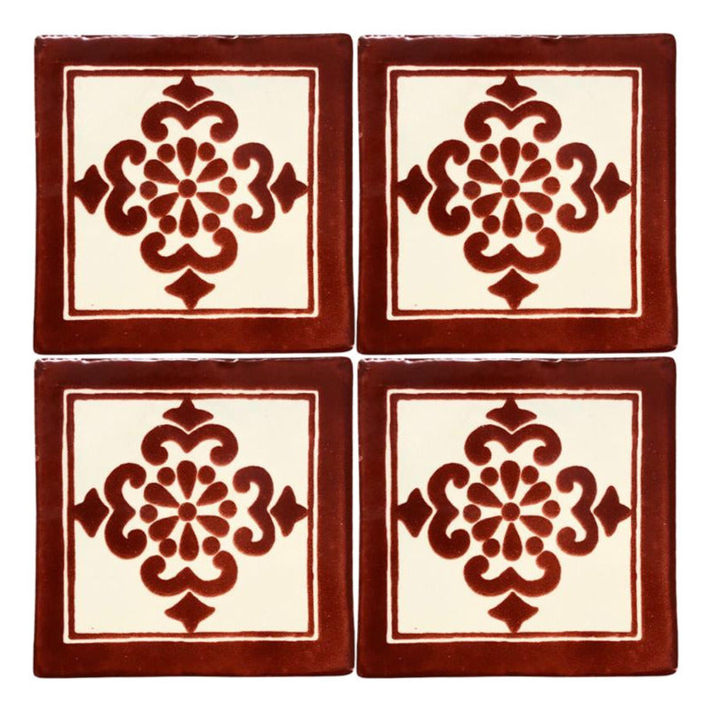 Azulejo 10.5cm Artesanal Tipo Talavera Liso 90pz #acls-73