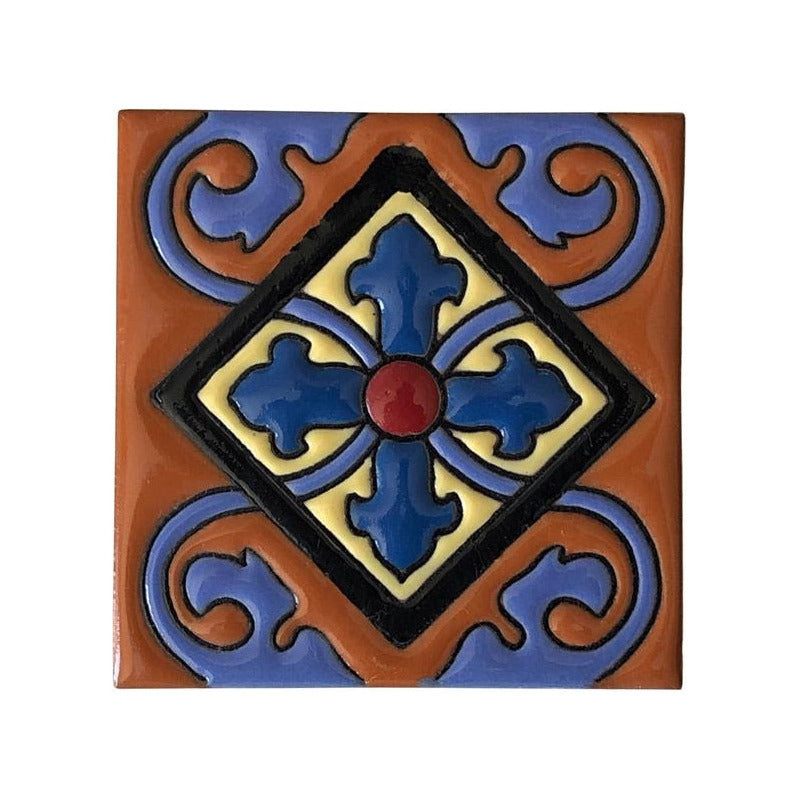 Azulejo 11cm Artesanal Tipo Talavera Relieve 40pz #acrs Acrs-28