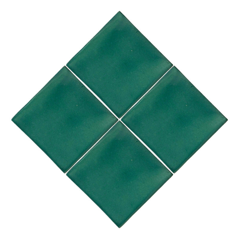 Azulejo 10.5cm Artesanal Tipo Talavera Liso 90pz Colores  Verde Caña Sobre Blanco