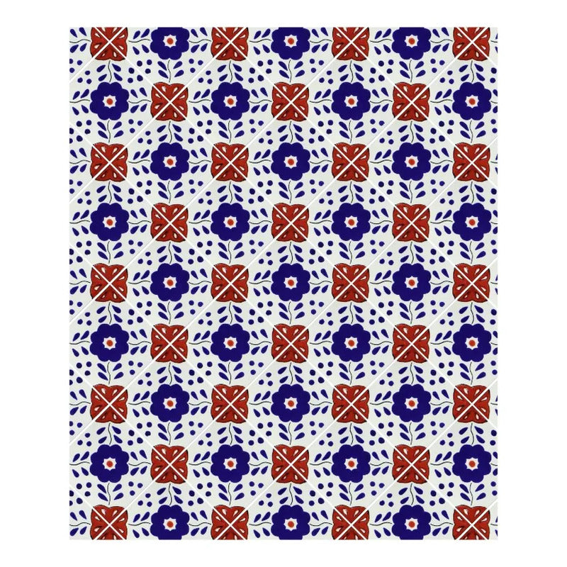Azulejo Cerámico Artesanal 1m2  Alhambra 18 Blanco