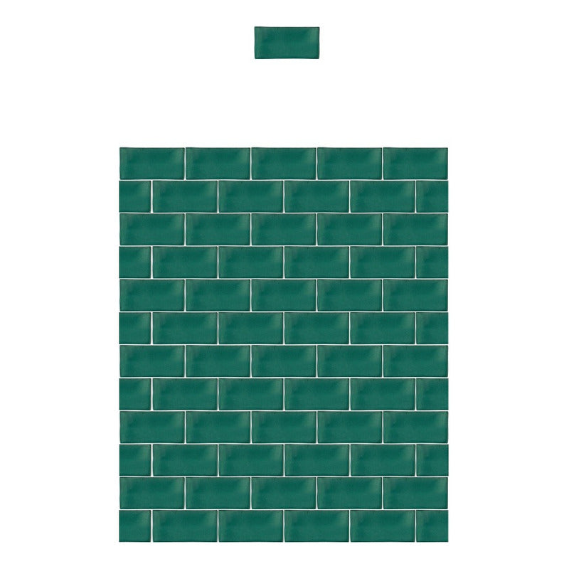 Azulejo 5cmx10cm Artesanal Talavera Liso 200pz Vde Caña S/b