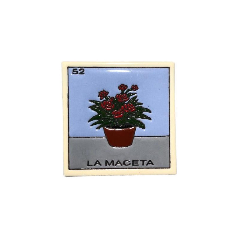 Lotería Azulejo Artesanal Tipo Talavera Relieve 1pz #alrn01 La Maceta