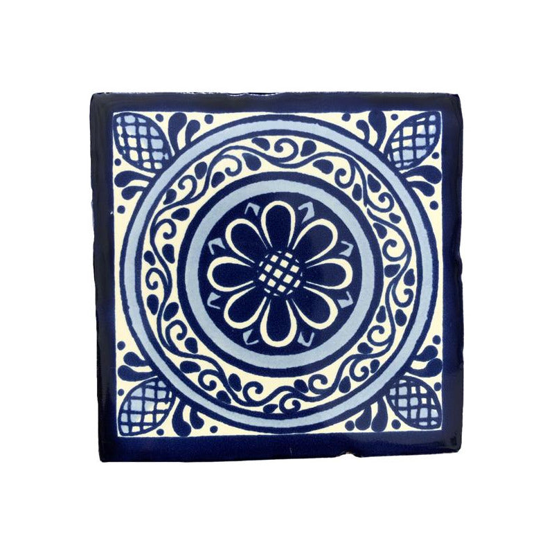 Azulejo 10.5cm Artesanal Tipo Talavera Liso 90pz #acls-83