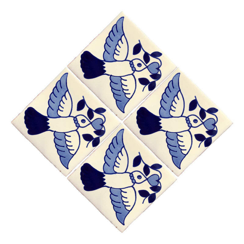 Azulejo 10.5cm Artesanal Tipo Talavera Liso 90pz #acls Acls-139