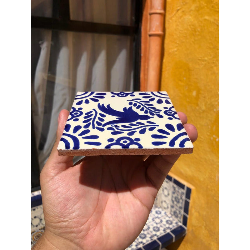 Azulejo 10.5cm Artesanal Tipo Talavera Liso 90pz #acls-136