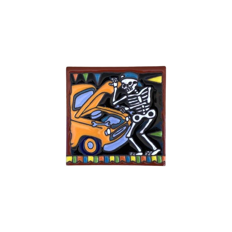 Azulejo 11cm Artesanal Tipo Talavera Relieve 90pz #acre Acre-38