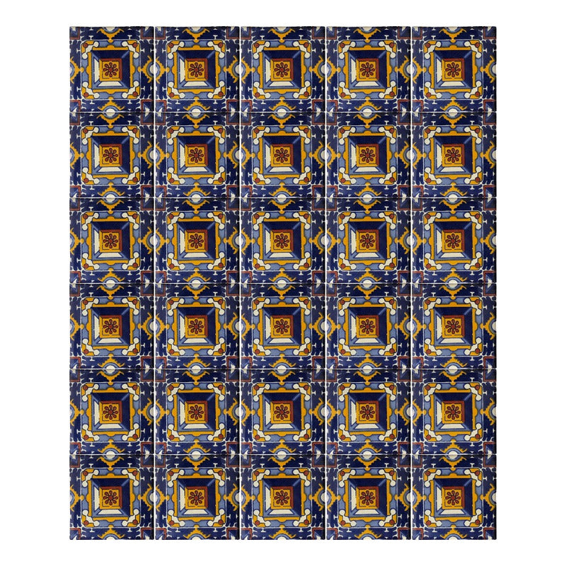 Azulejo 10.5cm Artesanal Talavera Liso 90pz #acln-21