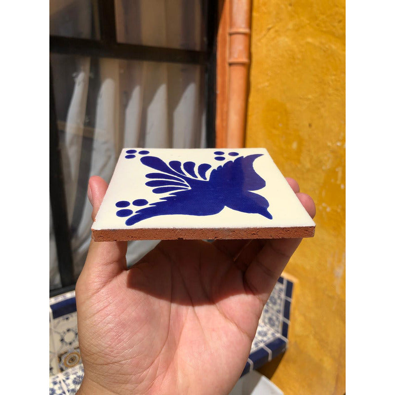 Azulejo 10.5cm Artesanal Tipo Talavera Liso 90pz #acls Acls-137