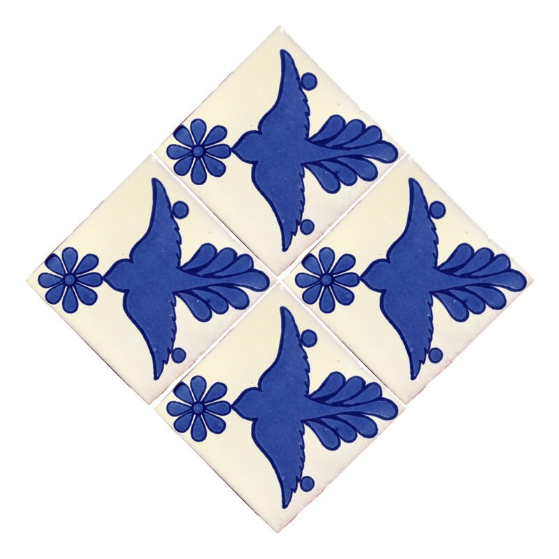 Azulejo 10.5cm Artesanal Tipo Talavera Liso 90pz #acls-138