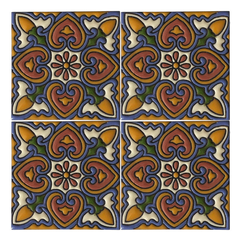Azulejo Artesanal Tipo Talavera Relieve 90pz #acrs-11