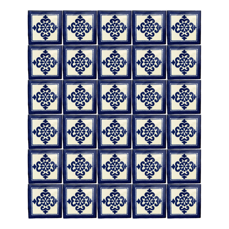 Azulejo 10.5cm Artesanal Talavera Liso 90pz #acls-61