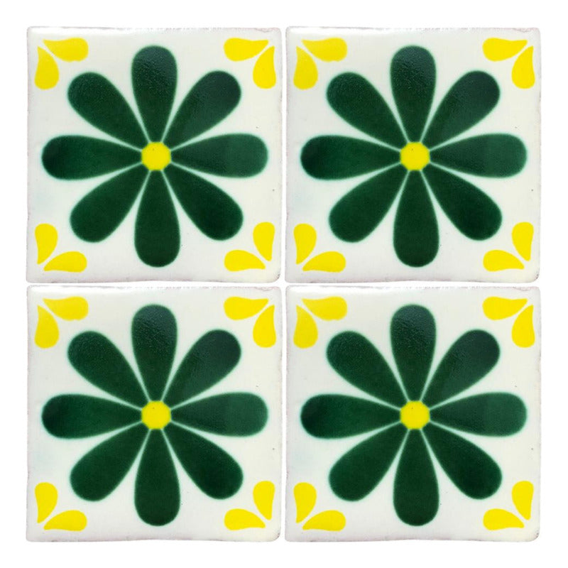 Azulejo 10.5cm Artesanal Talavera Liso 90pz #acls-102