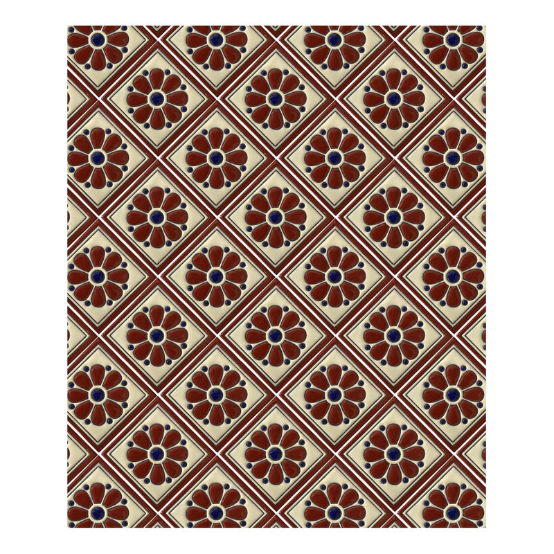 Azulejo 11cm Artesanal Talavera Relieve 90pz #acrs-04