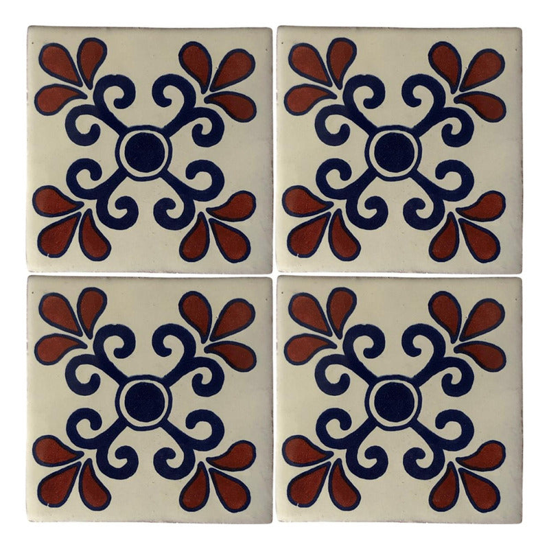 Azulejo 10.5cm Artesanal Tipo Talavera Liso 90pz #acls-80