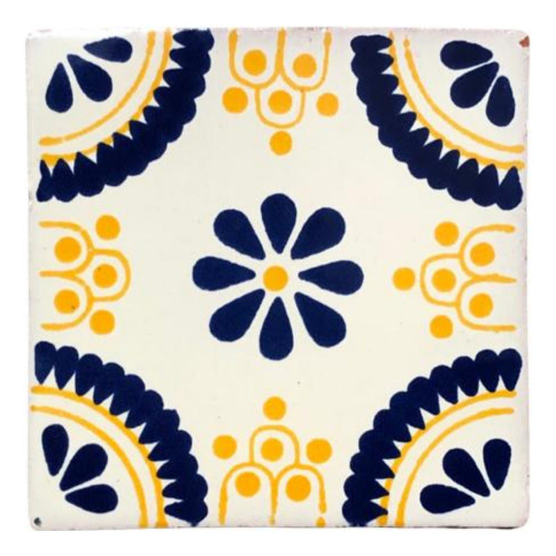 Azulejo 10.5cm Artesanal Tipo Talavera Liso 90pz #acls Acls-100