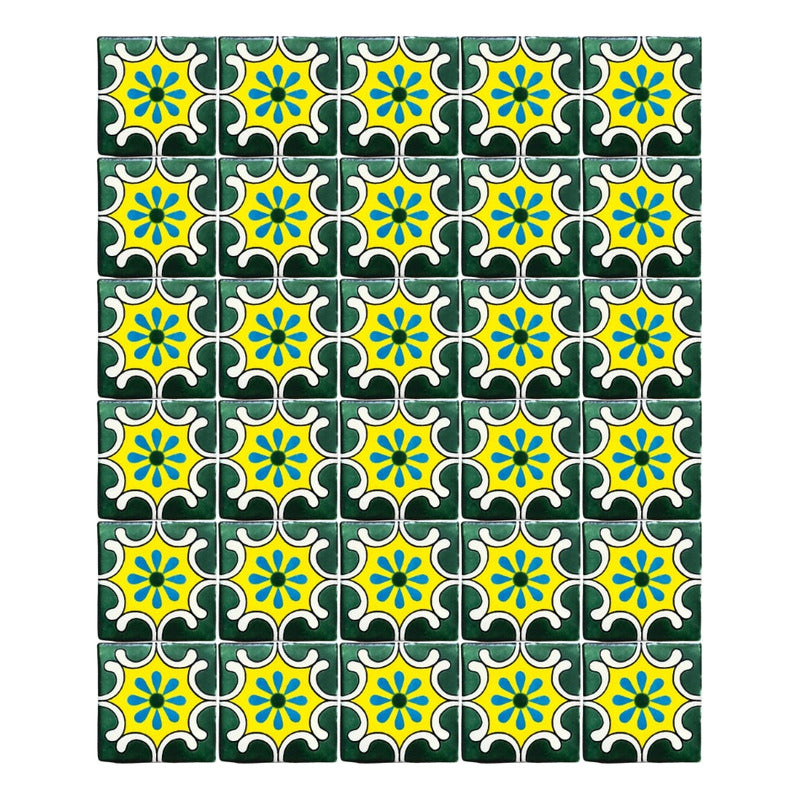 Azulejo Artesanal Tipo Talavera Liso 90pz #acln-53