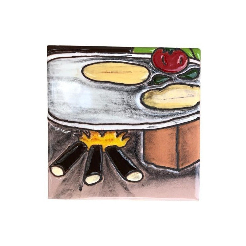 Mural 9pz Azulejo Artesanal Tipo Talavera Relieve #m009-06